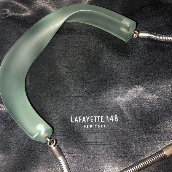 Lafayette 148 Lucite Necklace - Muted Green in color - Weight-114 Grams - Picture 3 of 7